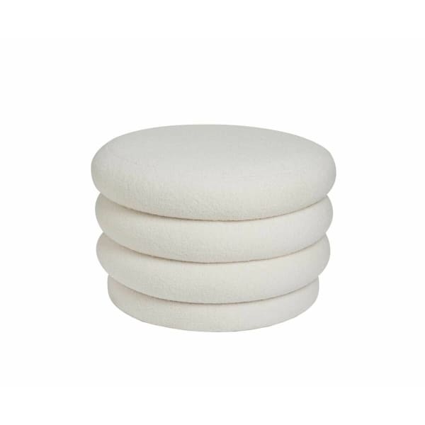 Pouf avec Rangement Bouclette Blanc