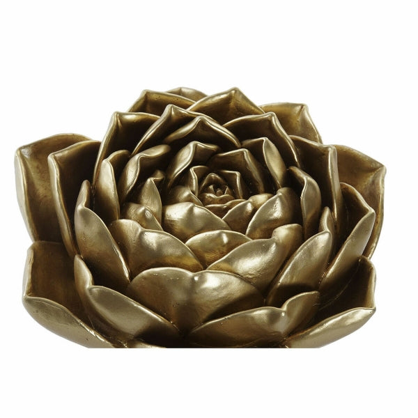 Decorative Rose in Golden Resin Home Decor