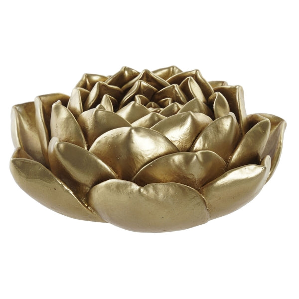 Decorative Rose in Golden Resin Home Decor