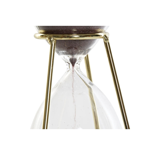 Decorative Hourglass in Golden Metal and Glass Home Decor