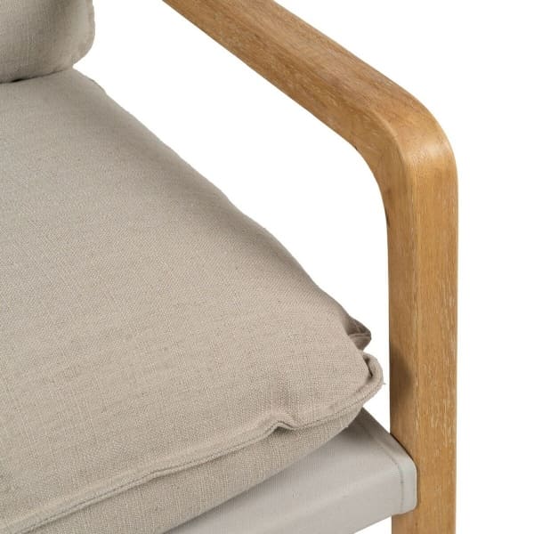 Siège Balinais Bois Naturel et Coussins Beige