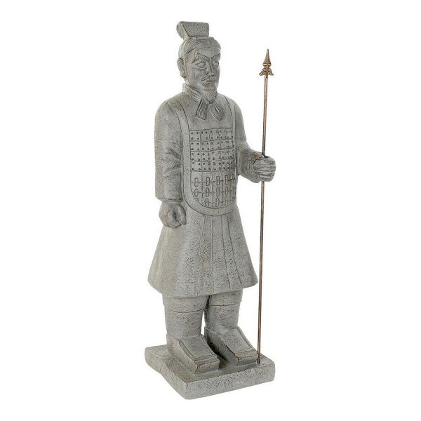 Statue de Guerrier Samouraï Japonais en Fibre de Verre Grise