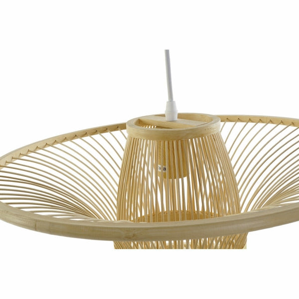 Suspension Light in Bamboo and Golden Metal "DIABOLO" Home Decor