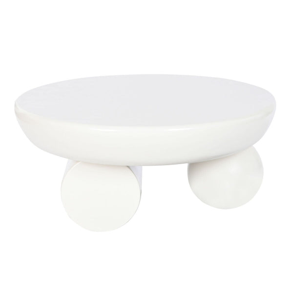 Table Basse Art Déco en Bois Blanc Laqué Lisse Home Decor