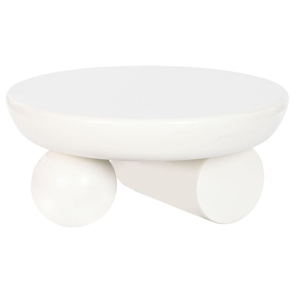 Table Basse Art Déco en Bois Blanc Laqué Lisse Home Decor