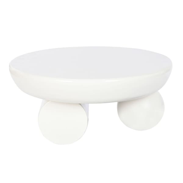 Table Basse Design Abstrait en Bois Blanc