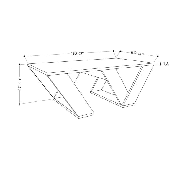 Table Basse Géométrique en Bois Couleur Chêne