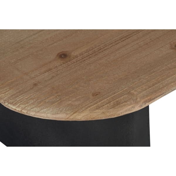 Table Basse Japandi en Bois Naturel et Noir