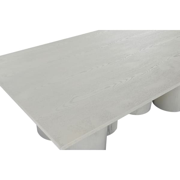 Modern Sculptural White Wood Coffee Table