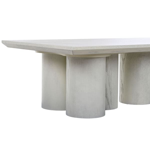 Modern Sculptural White Wood Coffee Table