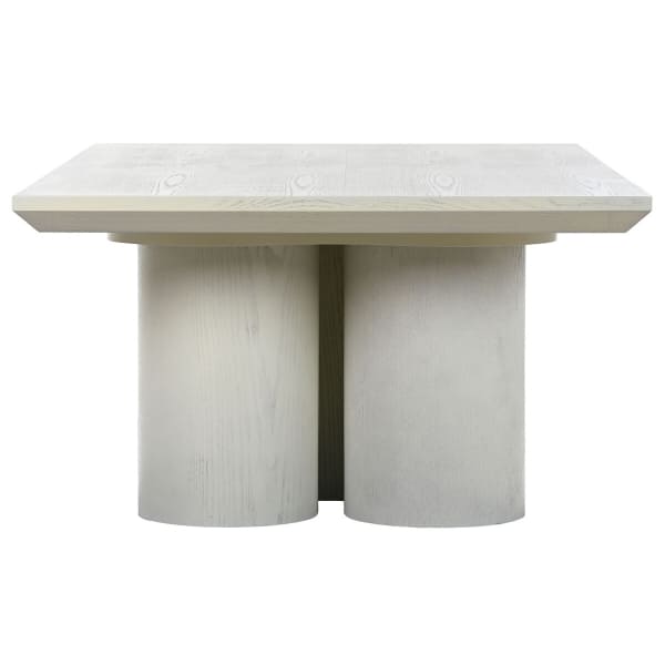 Modern Sculptural White Wood Coffee Table