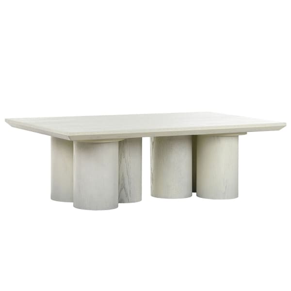 Table Basse Moderne Sculpturale en Bois Blanc