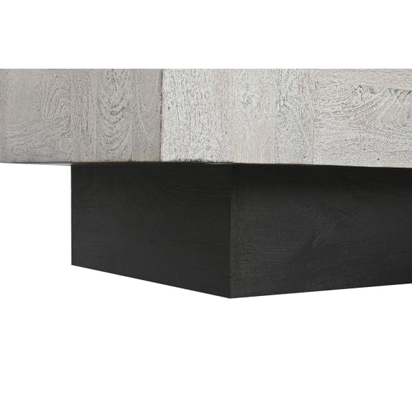 Table Basse Rectangulaire Indienne en Bois Beige et Noir