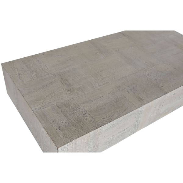 Table Basse Rectangulaire Indienne en Bois Beige et Noir