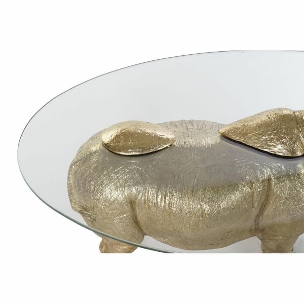 Table Basse Rhinoceros Doré et Verre