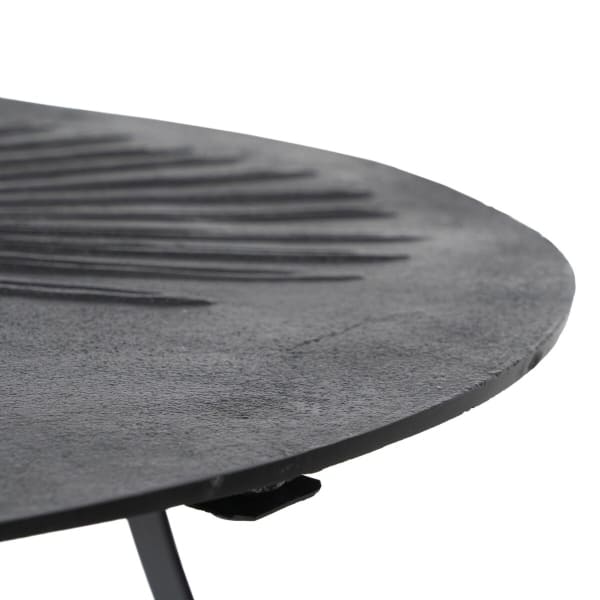 Table Basse Ronde Moderne en Fer Noir