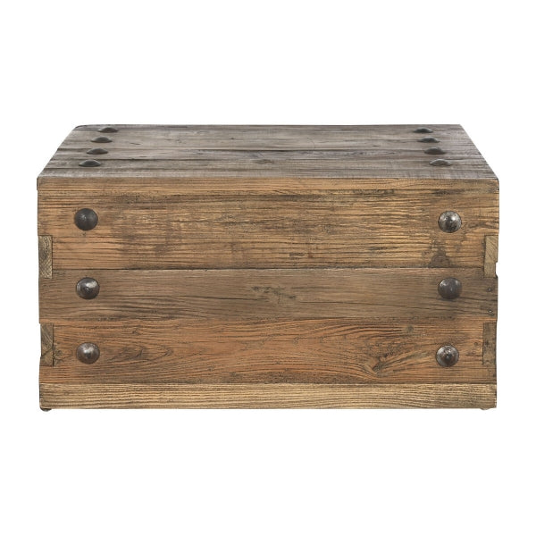 Table Basse Rustique Rectangulaire en Bois Recyclé Brun