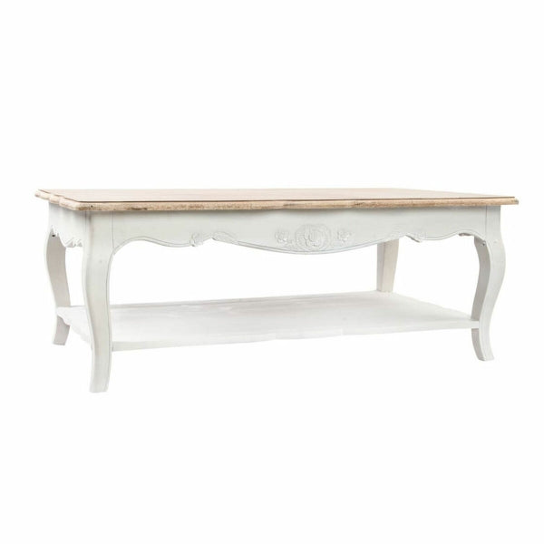 Table Basse Shabby Chic en Bois Blanc et Marron 