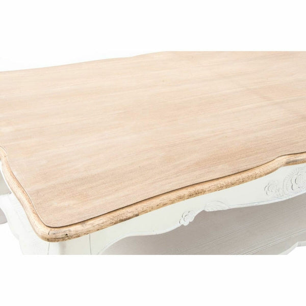 Table Basse Shabby Chic en Bois Blanc et Marron 