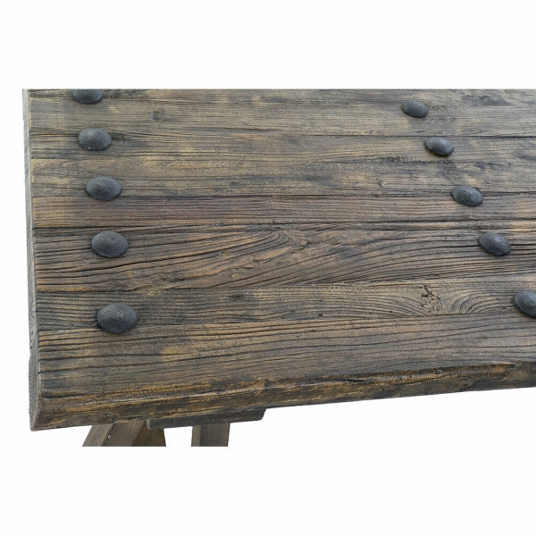 Mesa de centro de estilo medieval de madera recuperada marrón oscuro Decoración del hogar