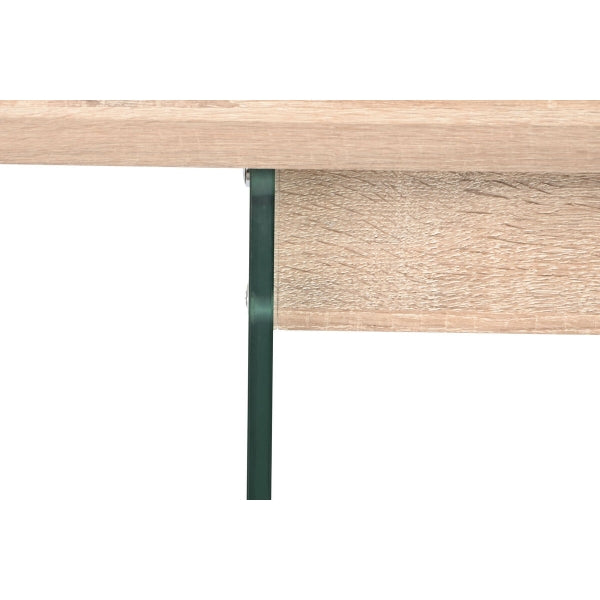 Table Contemporaine en Bois et Pieds en Verre Transparent Home Decor