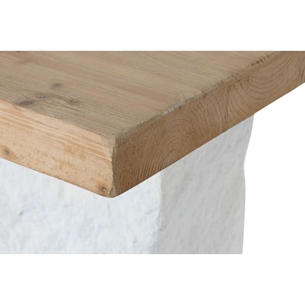 Mesa de comedor atípica Art Déco de madera y resina blanca