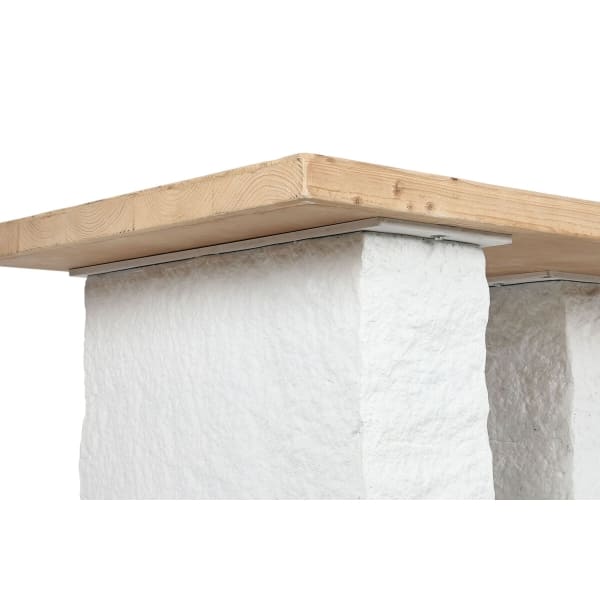 Mesa de comedor atípica Art Déco de madera y resina blanca