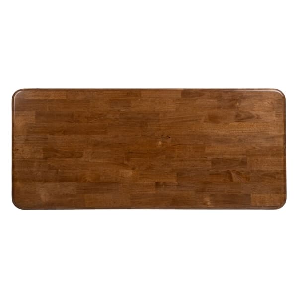 Mesa de comedor de madera marrón y metal negro 180 x 80 x 76 cm