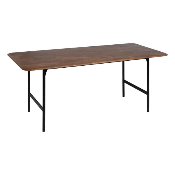 Table à Manger Bois Marron et Métal Noir 180 x 80 x 76 cm