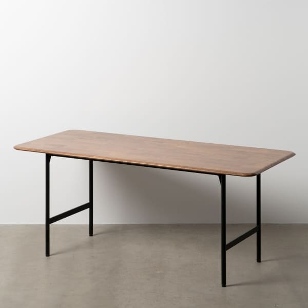 Table à Manger Bois Marron et Métal Noir 180 x 80 x 76 cm