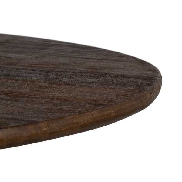 Mesa de comedor de diseño africano de madera maciza marrón oscuro