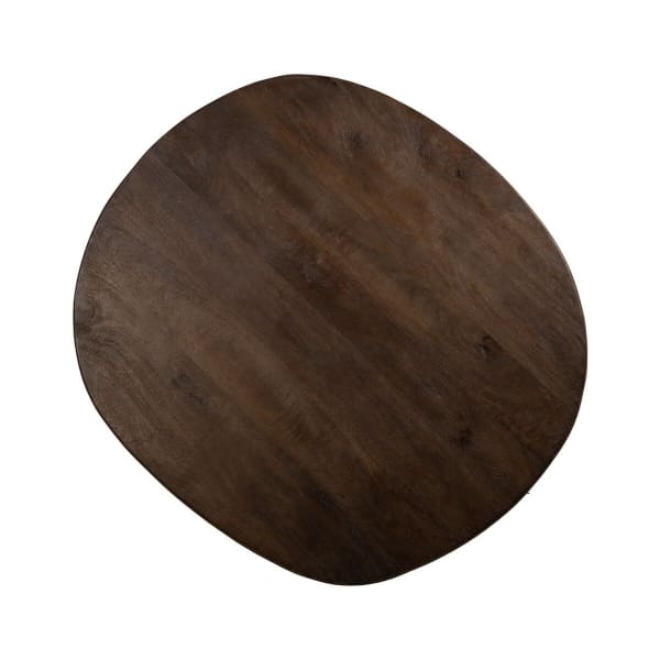 Mesa de comedor de diseño africano de madera maciza marrón oscuro