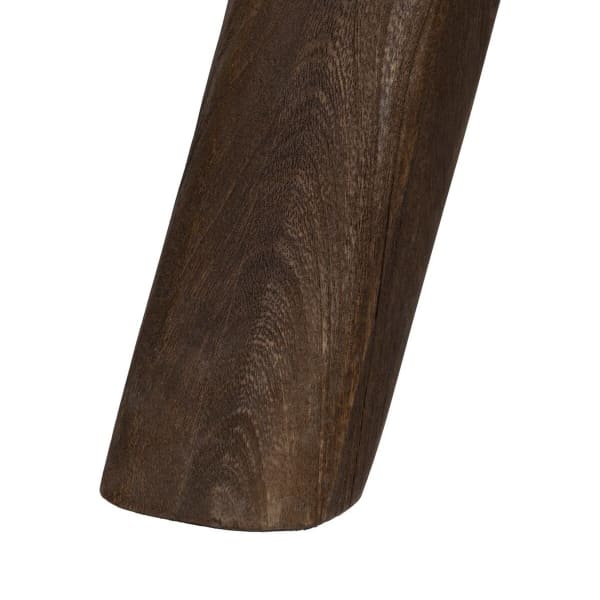 Mesa de comedor de diseño africano de madera maciza marrón oscuro