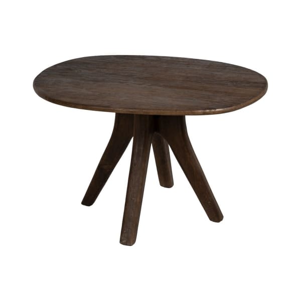 Table à Manger Design Africain Bois Massif Marron Foncé