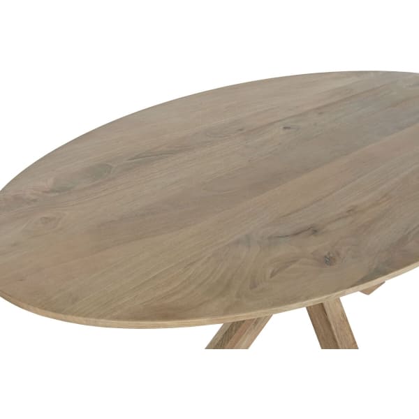 Table à Manger Ovale Rustique en Bois Massif