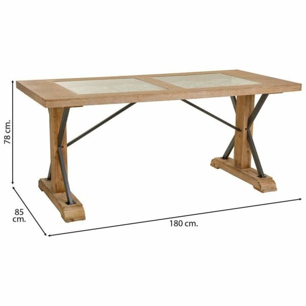 Table à Manger Rustique en Bois Patiné