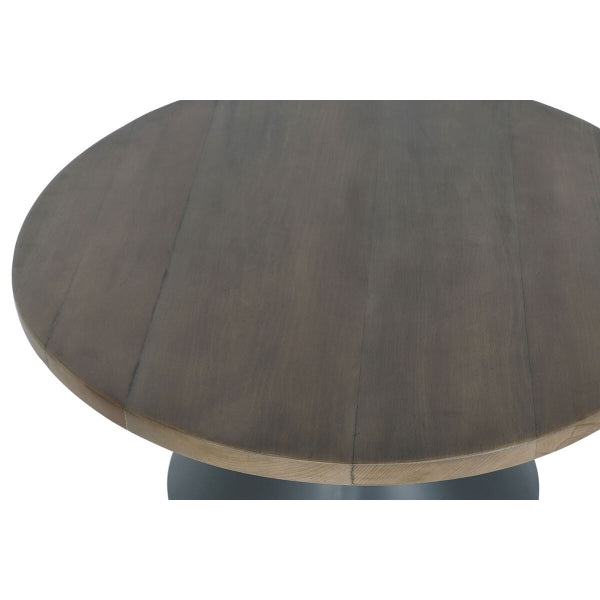 Table basse Ronde en Bois Brut et Métal Noir Home Decor