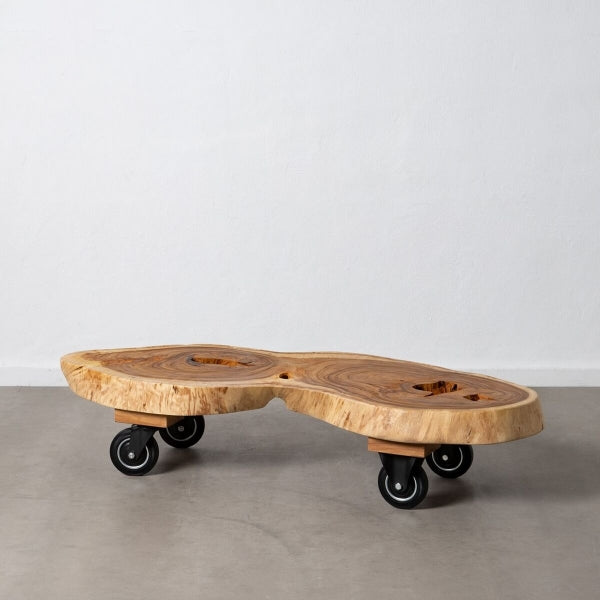 Table Basse en Bois Massif Atypique Home Decor avec Roues