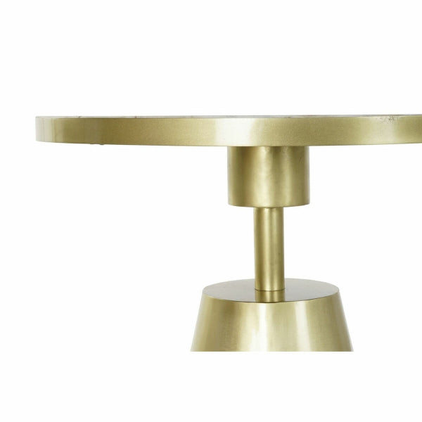 Side Table in Golden Iron and White Marble Modern Design