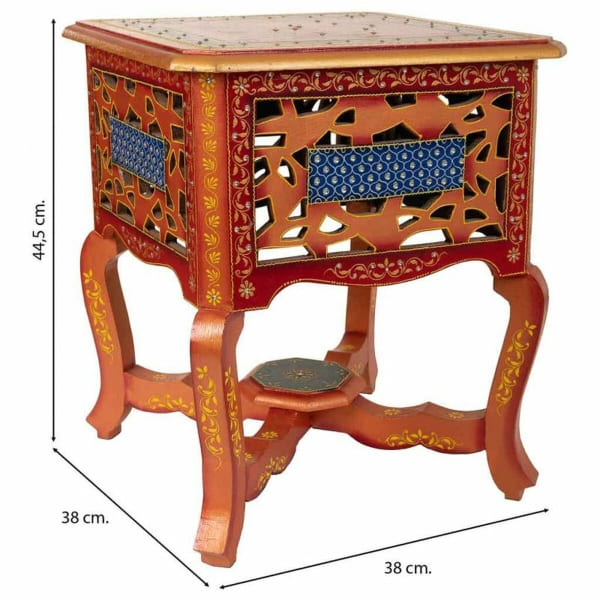 Table de Chevet Style Indien Bois Exotique