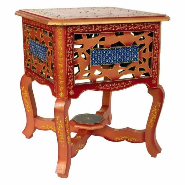 Table de Chevet Style Indien Bois Exotique