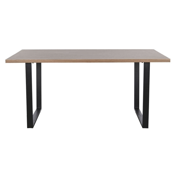 Mesa de Comedor Industrial Estilo Loft en Madera y Hierro Negro Home Esprit