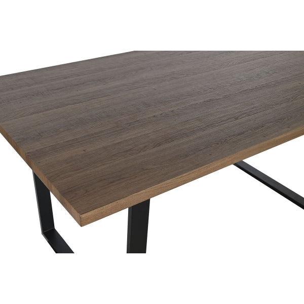 Mesa de Comedor Industrial Estilo Loft en Madera y Hierro Negro Home Esprit