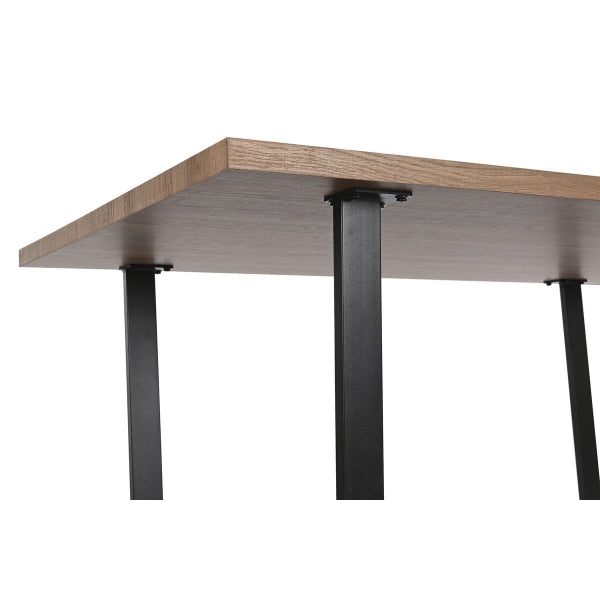 Mesa de Comedor Industrial Estilo Loft en Madera y Hierro Negro Home Esprit