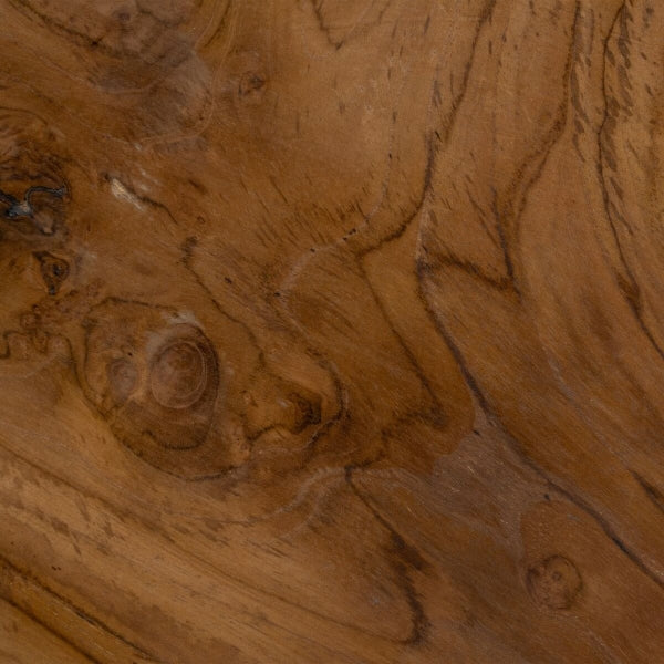 Tabouret Fait Mains en Bois de Teck Massif