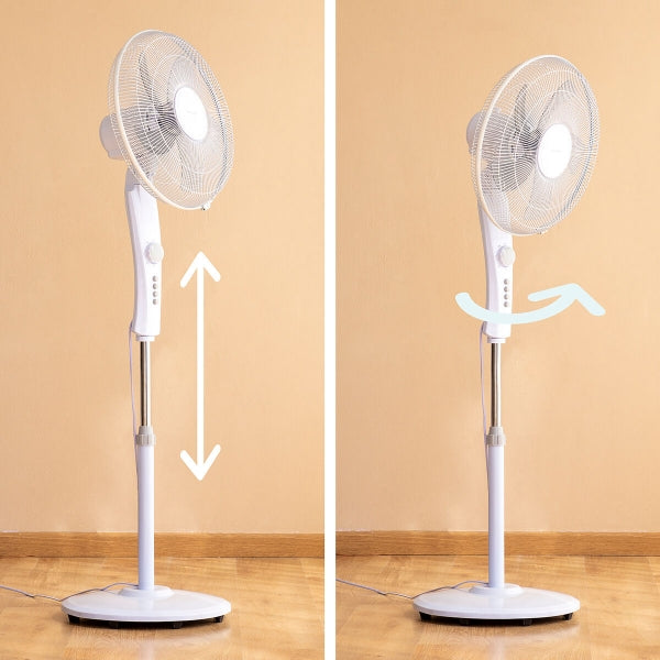 Ventilateur sur Pied Silencieux Blanc ING - Fraîcheur, Efficacité et Confort à Petit Prix