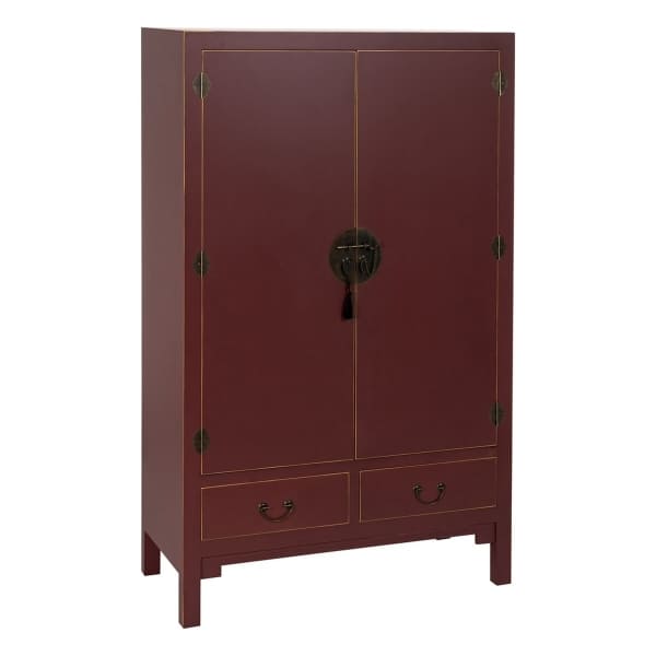 Armoire Orientale en Bois Bordeaux