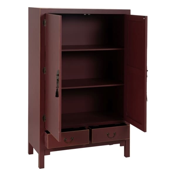 Armoire Orientale en Bois Bordeaux