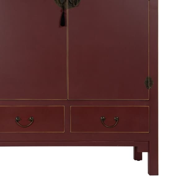 Armoire Orientale en Bois Bordeaux