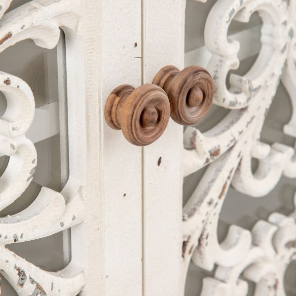 Shabby Chic Home Decor Design Wardrobe in White Natural Wood